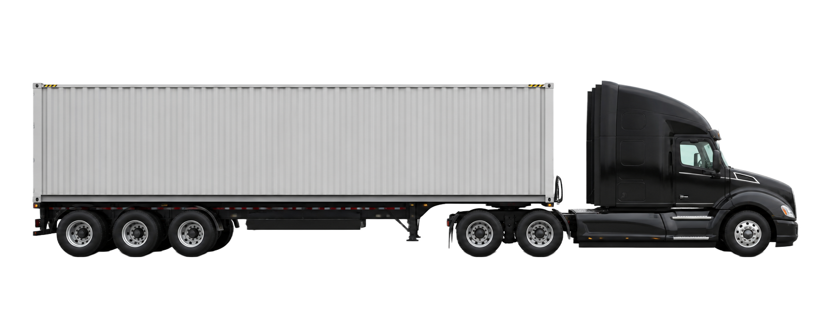 Container truck in motion